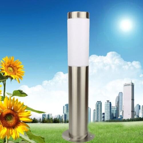E27 Stainless Steel Pillar Lamp Outdoor Garden Patio Landscape Lawn Column Lamp Villa Courtyard Pathway Bollard Post Light