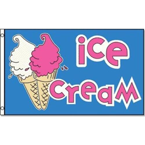 Ice cream Flag 3x5FT banner 100D 150X90CM Polyester brass grommets custom flag