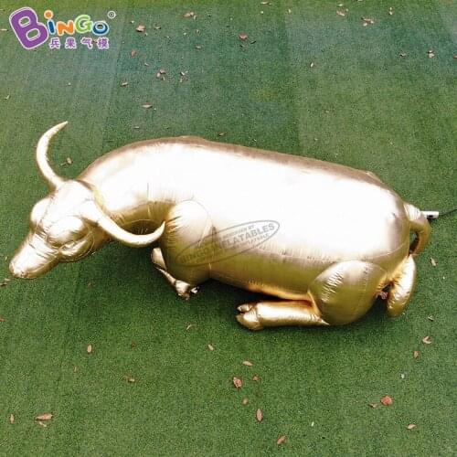 Bespoke 3x1.9x1.4 Meters Giant Inflatable Golden Cow Replica for Chinese New Year Decoration Toys BG-C0377