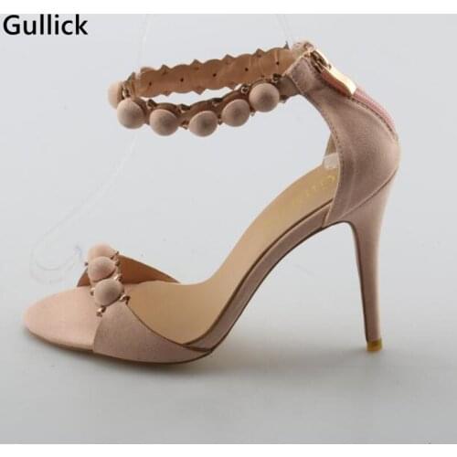 Hot Selling Summer Women String Bead Sandals Open Toe Thin and High Heels zip Stiletto Factory Price