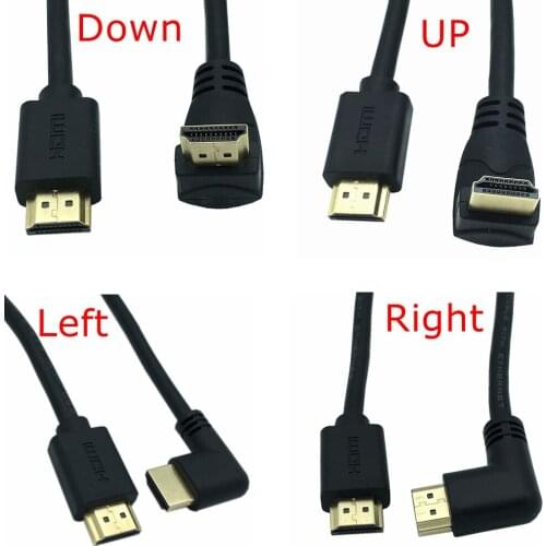 4K*2K 60HZ 2.0 HDMI-compatible Down & Up & Left & Right Angled 90 degree Male HD extension Cable HDMI-compatible 2.0angle cable