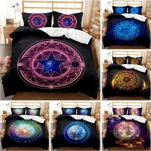Hot style 3D digital stars printing 100% Polyester bedding set 1 duvet cover + 1/2 pillowcases bed in a bag US/EU size (no sheet