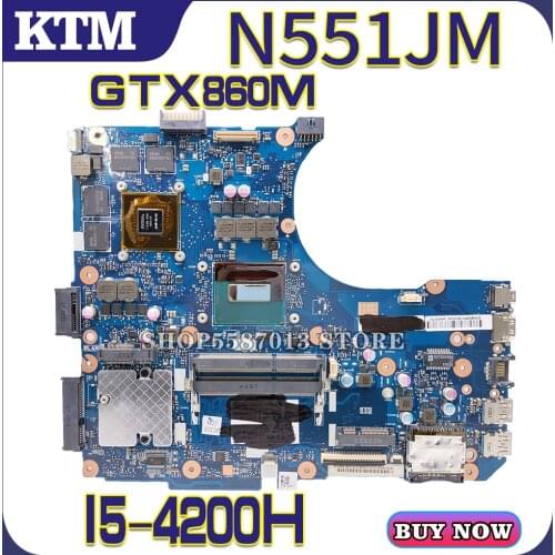 N551JM Laptop motherboard for ASUS N551JM original mainboard I5-4200H GTX860M