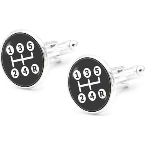 XK-5HXK0234 French Suits Cufflinks with Auto Hand Gear Pattern Retro Men Shirts Sleeve Nails 5 Colors Cuff Link for Collection