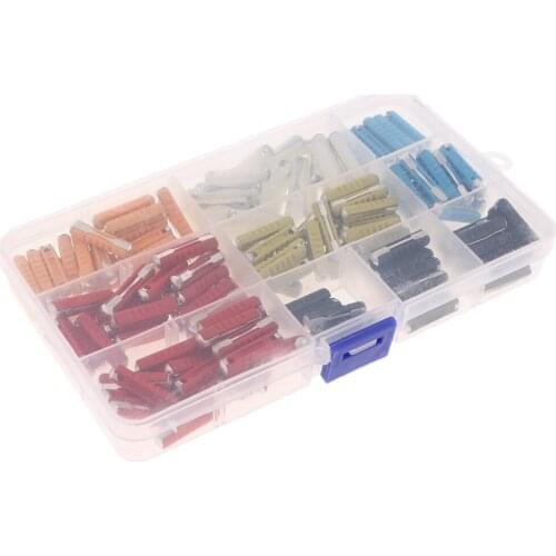 200 Pack European Car Fuses Torpedo Type Auto Fuse, Assortment Kit-Economical and Practical(5A 8A 10A 16A 25A 30A)