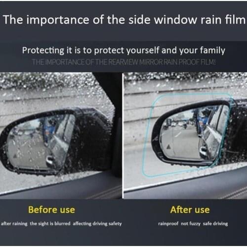 Rainproof Film Anti Fog Side Window Reflective Anti-Scratch Film Glass Clear Mirror For Car 2PCS Protective -Pack of Rearvi H1I3