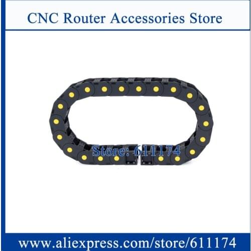 1 Meter nylon cable drag chain inner size 35*60mm enhanced drag chain yellow dot Towline bridge type with end connector