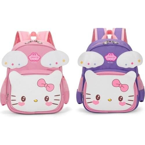 New 28Cm Angel Wings Hellokittys Ultraman Kawaii Cartoon Fashion Backpack Anime Plush Canvas Travel Bag for Kids Birthday Gifts