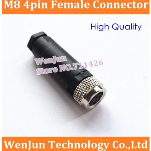Wholesale!! M8 4 Pin 4P Female Sensor Connector Adapters Adaptor High Quality M8 Aviation Plug Socket