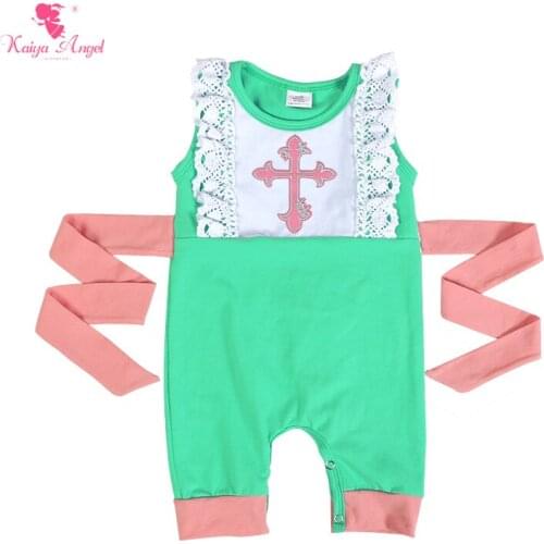 Kaiya Angel Easter Cross Newborn Baby Girl Boy Clothes Unisex Rompers Tracksuits Costume Toddler Girl Cotton Summer Clothes