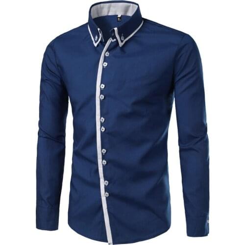 Fashion Mens Black Striped Shirts 2021 Autumn New Tide Slim Fit Long Sleeve Men Shirt Casual Clothes Man Vintage Printed Shirts