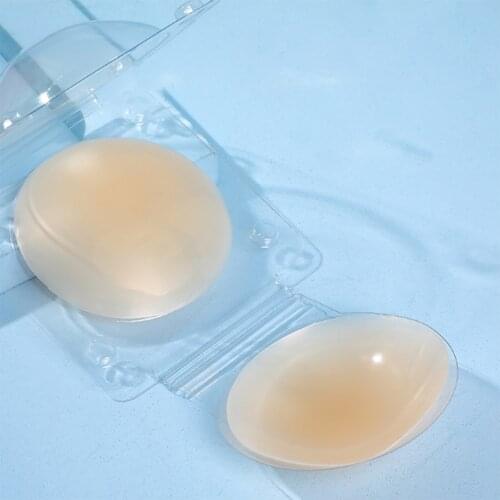 1Pair Silicone Self-adhesion Latex Stickers Breast Pasties Sticky Bra Padding Ultra-thin Adhesive Chest Stickers for Swimsuit