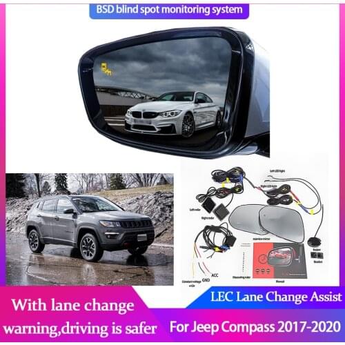 Blind Spot Detection System For Jeep Compass 2017-2020 Radar Detection System Microwave Assist Sensor Mirror LED Light Warning