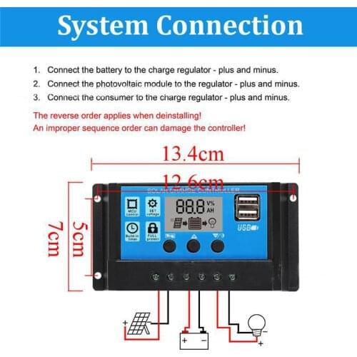 Solar charger Solar charger controller Solar Panel Controller for Charging Lead Acid Battery and Polymer Lithium ion Battery