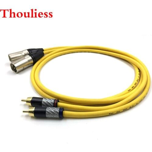 Thouliess Pair Carbon Fiber RCA toXLR Balacned Audio Cable RCA Male to XLR Male Interconnect Cable with VDH Van Den Hul 102MKIII