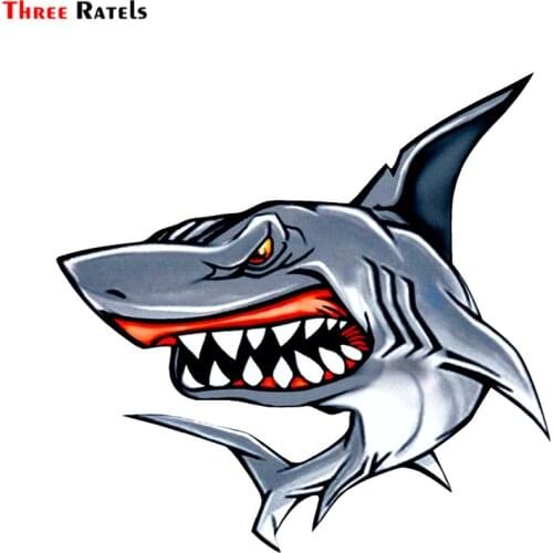 Three Ratels LCS281# 15.4x15cm shark colorful car sticker funny car stickers styling removable decal