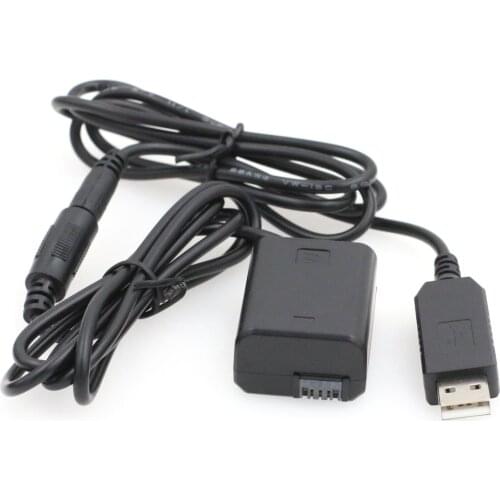 USB DC 5V to NP-FW50 DC Coupler Dummy Battery for Sony A7 A7S A7R A7SII a5100 a6300 NEX Series Camera