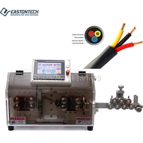 EASTONTECH EW-05F SWT Touch Screen Double Round Sheaths Cable Wire Stripping Machine Peeling Striping Cutting Device