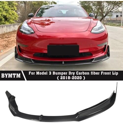 V Style Car Accessories Bumper Carbon fiber Front lip For Tesle Model 3