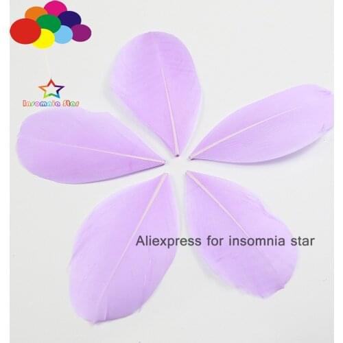 Lilac High quality loose Natural dyed Goose Feather 100pcs 5-7 CM DIY for crafts decor feathers for jewelry making plumas