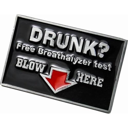 Funny creative fashion cowboy mischievous drunk belt buckle black enamel finish luxurious jeans accessories gift