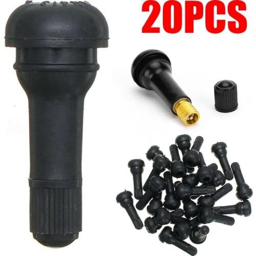 Tire Valve Stems Parts Short Snap In 20Pcs Rubber Accessories Portable
