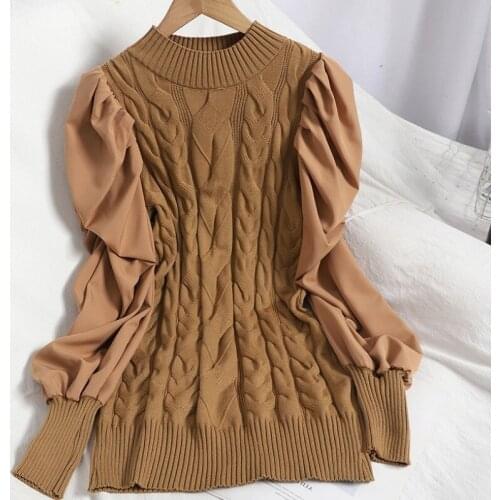 2021 Spring Fall Women Fashion Long Sleeve Office Lady Patchwork Knitted Sweater Dress Korean Casual Mini Sheath Bodycon Dress