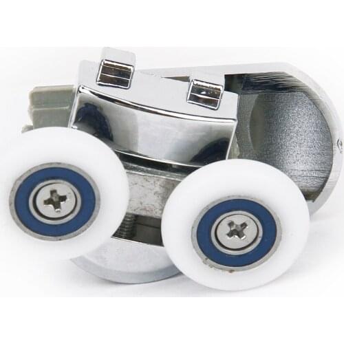 1 Pair Of Bathroom Shower Door Top & Bottom Rollers Runner Wheel Dia. 25mm