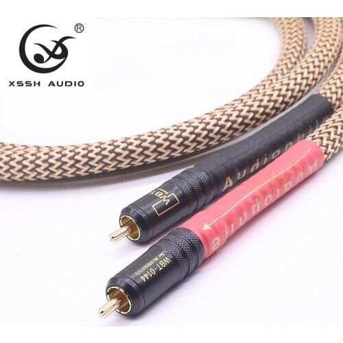 1 Pair HIFI Signal Lines Jack Cable OFC Copper Audio 2RCA to 2RCA Audio Cable Line Wire AUX CD Amplifier Connection Cable