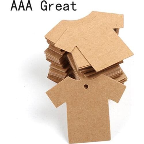 100Pcs/Lot Price Label Clothes Shape Garment Labels Kraft Paper Card Wedding Favour Gift Tag DIY Tag Party Favor Packaging Cards