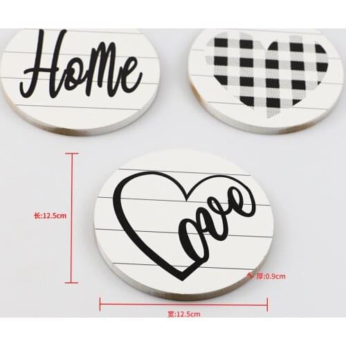 3pcs Rustic Wood Home Sign Home Sign Heart Shaped Wooden Table Decoration Rustic Wood Sign for Home Table Centerpiece Decor
