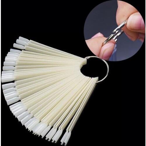 50tips/set Nail Display Chart Natural Color Fan-Shaped Practice Nail Showing Shelf Display For Nail Art Tools pallete Manicure