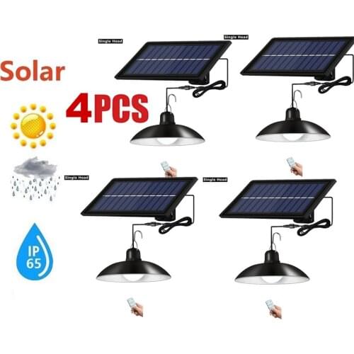 4pcs Retro Lampshade Solar Pendant Chandelier solar Garden light Path light waterproof Night Sensor Wall lamp Outdoor Patio Stre
