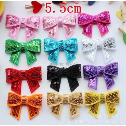 Pet/ childrens hair accessories glitter sequin computerized embroidery sequins bow pet accessories/Grooming 50pc/lot