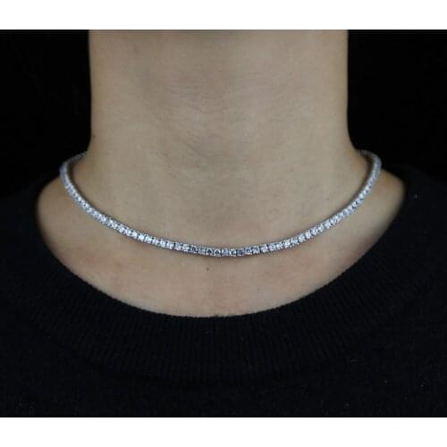 Bling Single Row 3MM CZ Tennis Chain Choker Necklace Women Iced Out Men Women 3mm 5Mm Width Hip Hop Jewelry Wholesale