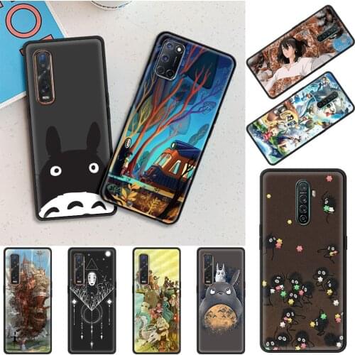 Anime Totoro Spirited Away Cover for Oppo A9 2020 A52 A53 Find X2 X3 Lite Reno 3 F11 Ace A55 A93 A94 A74 4 Pro 5G Phone Case