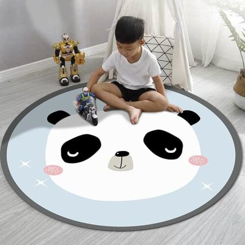 Childrens Mat for the Nursery Baby Play Mat Toys Storage Bag Kids Round Large Anti-Slip Cartoon Lion Fox On the Floor Game Mat