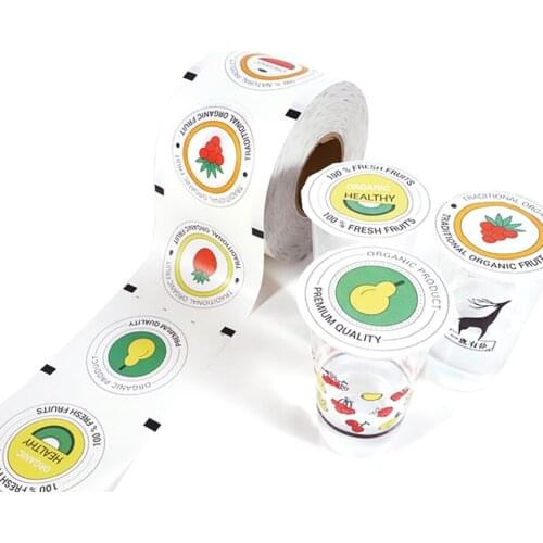 F9095C custom printing logo sealing film paper and plastic sealing cup plastic cover lid