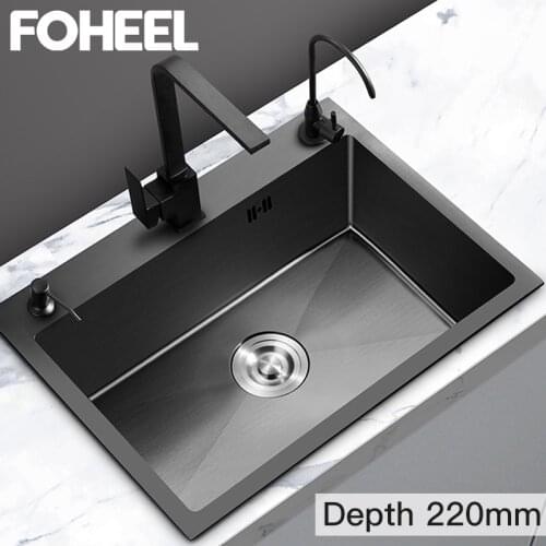 FOHEEL Kitchen Sink parts Kitchen Counter Top Stainless Steel Flush Recessed Swing Flap Lid Cover Trash Bin Garbage Can FKS49