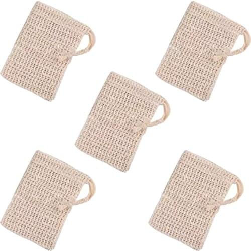 Hot 5 Pcs X Soap Bag, Soap Bags in Cotton and Linen, Organic Soap Sachet, Soap Bag, Foam and Soap Soap