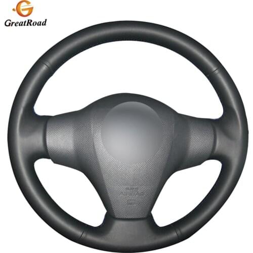 Handsewing BlackGenuine leather Car Steering Wheel Covers Wrap for Toyota RAV4 2006-2012 Vios 2008-2013 Yaris 2007-2011