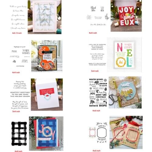 Good Winter Wishes Letter Word Warm Greetings Transparent Clear Silicone Stamps for Diy Scrapbooking Album Paper Cards Crafts Ne