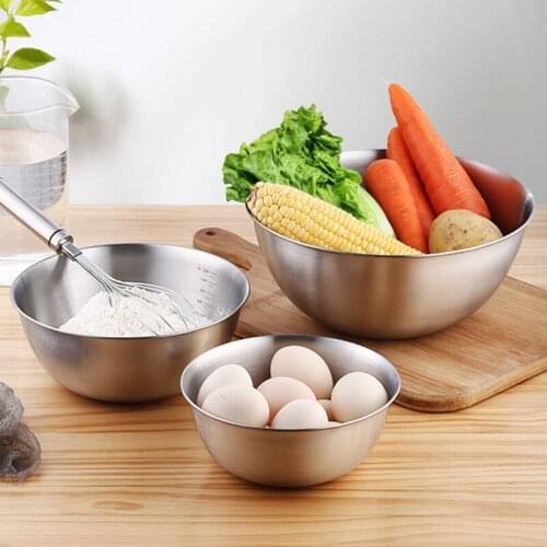 Stainless Steel Salad Mixing Bowls Non-Slip Egg Beater Dough Bread with Scale Food Container Kitchen Cooking Baking Utensil