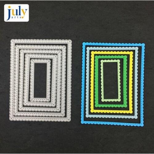 Julyarts Rectangle Cutting Dies DIY Craft Scrapbooking Metal Silver New Dies Embossing Stamps For Card Making Decorations