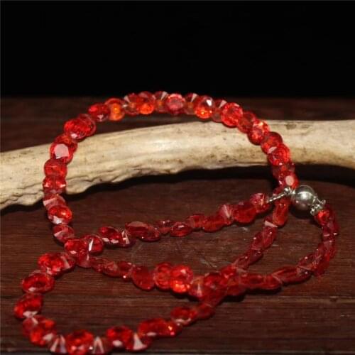Collection Chinese Exquisite Red Zircon Bracelet Jewelry Bracelet Pendant Auspicious Gift Fengshui Decoration