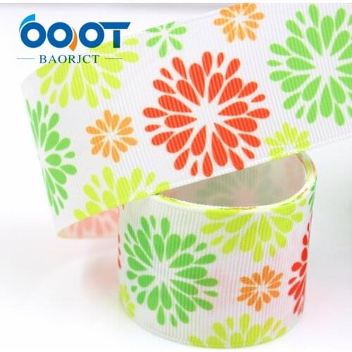 1-1/2 inch 38MM flowers Printed grosgrain ribbon, DIY handmade Hair accessories Material wedding gift wrap party 184215