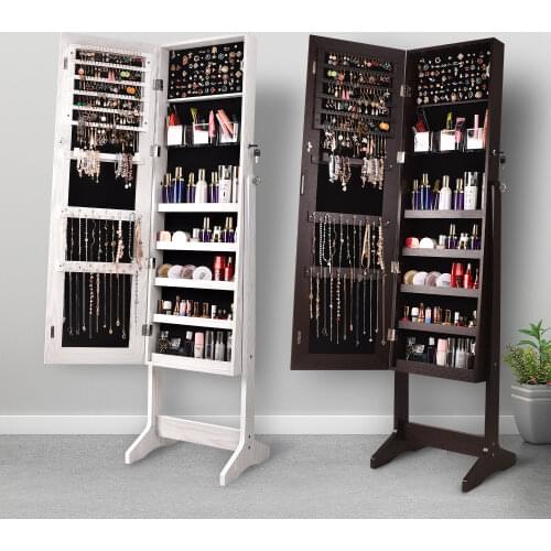 Multifunctional full-length jewelry storage cabinet mirror bedroom household full-length mirror wall hanging accessories