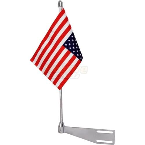 Motorcycle Chrome Rear Side Mount Flag Pole with USA Flag For Indian Chieftain Dark Horse Limited Classic Roadmaster