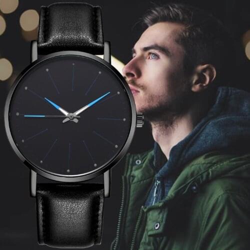 Minimalist Style Ultra Thin Quartz Watch Men Women Black Leather Strap Male Clock Sport Simple Casual Watches Relogio Masculino