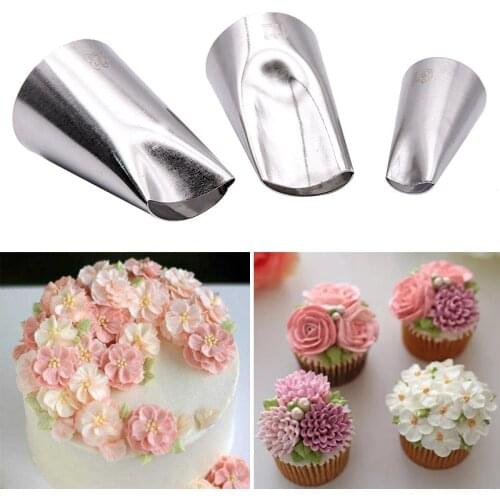 1-3pcs Flower Petal Icing Piping Nozzles Cupcake Cake Decorating Tips Peony Chrysanthemum Pastry Cream Nozzle Baking Accessories